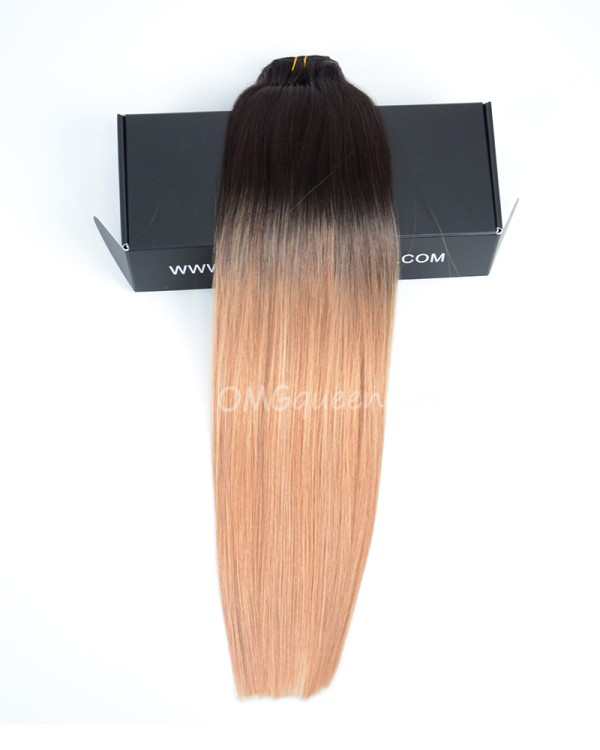 Ombre Dark Blonde Clip In Hair Extensions High Quality [ICP06]