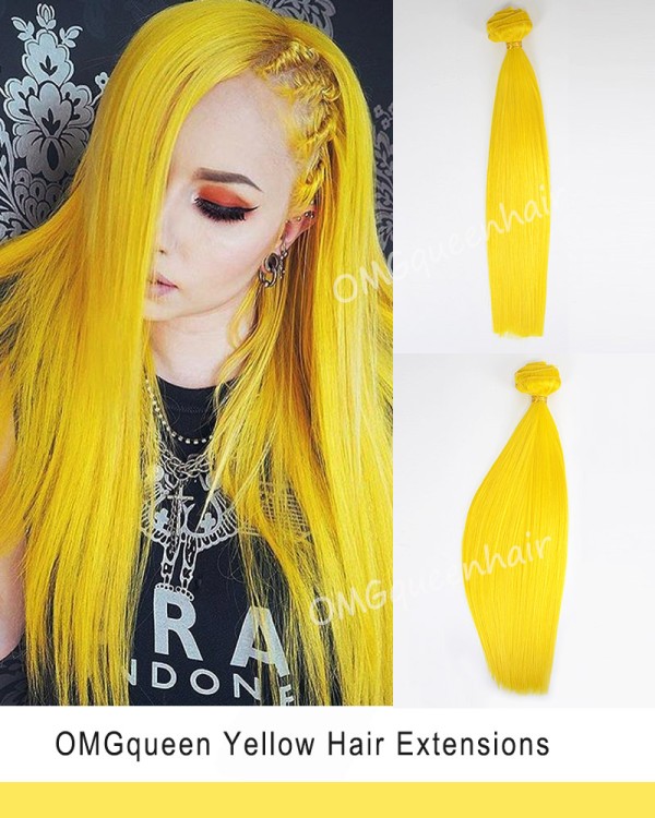 yellow hair extensions