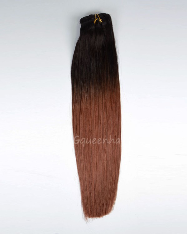 Ombre Dark Chestnut Brown Clip In Hair Extensions High Quality  [ICP07]