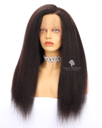 180% Density Kinky Straight 360 Frontal Wig Virgin Brazilian Hair Good Quality Affordable Wig [BTW03]