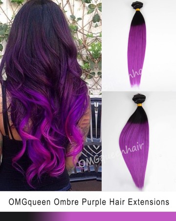 Ombre Purple Clip In Hair Extensions High Quality [ICP04]