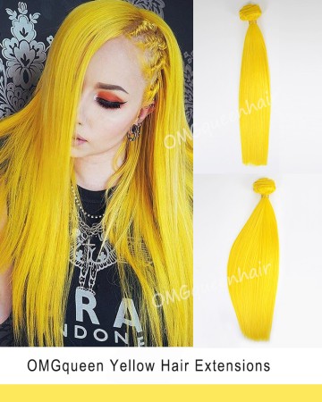 Hot Yellow Colorful Clip In Hair Extensions High Quality [ICP03]