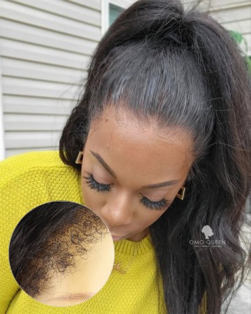 Kinky Curly 13*6in Lace Front Wig Invisible Single Knots Virgin Human Hair Lace Wigs[SMW10]