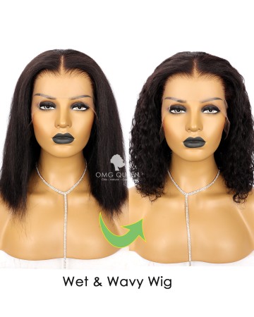 Kinky Curly 13*6in Lace Front Wig Invisible Single Knots Virgin Human Hair Lace Wigs[SMW10]