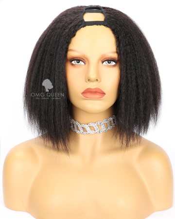 Kinky Straight Bob style Virgin Human Hair U Part Wigs [UPW09]