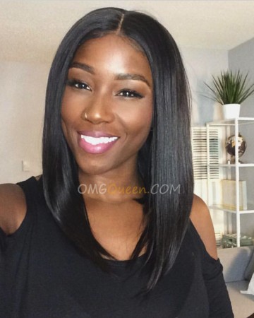 150% Density Inspired Virgin Brazilian Light Yaki Bob Lace Wigs 360 Bob Wig [BMW04]