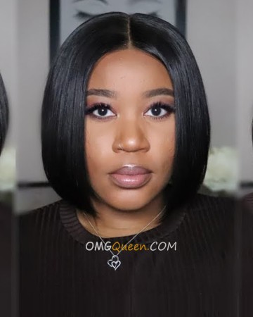 Affordable Short Silky Straight Bob Lace Wig Glueless Wig Virgin Bazilian Hair [BMW29]