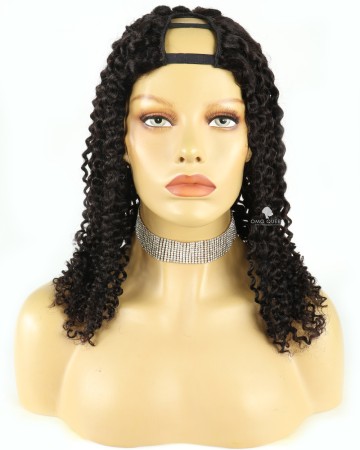 16in Off Black Water Wave Human Hair U Part Wigs [CSW12]