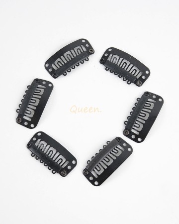 6pcs One Set Basic Black Metal Hair Snap Clips [CT15]