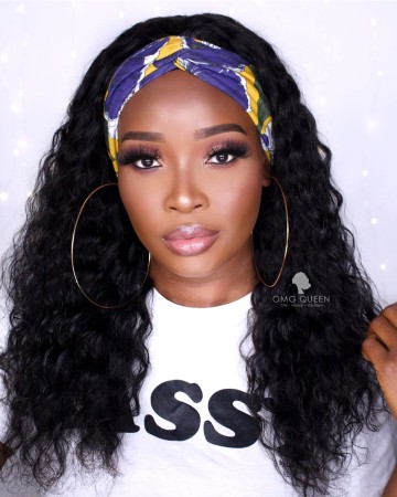 Affordable Virgin Human Hair Deep Wave  Headband Wig [HBW02]