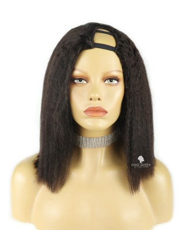 10in Italian Yaki Straight Human Hair U Part Bob Wigs [CSW05]