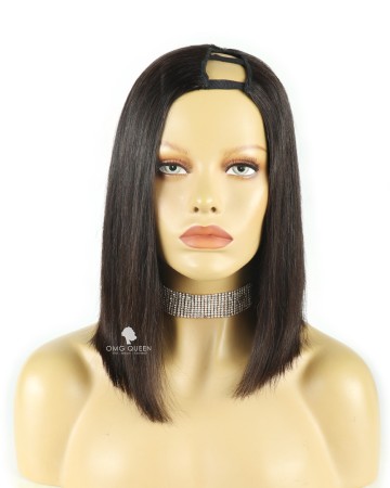 10in Silky Straight Human Hair U Part Bob Wigs [CSW08]