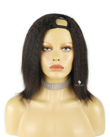 8in Italian Yaki Straight Human Hair U Part Wigs [CSW09]