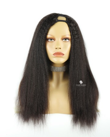 16in Off Black Italian Yaki Human Hair U Part Wigs [CSW11]