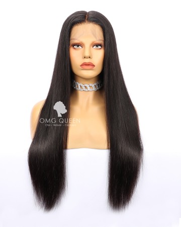 High Quality Natural Color Indian Virgin Hair Silky Straight Lace Front Wigs [ILW01]