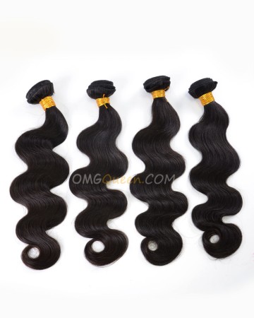 High Quality Indian Virgin Hair Body Wave Natural Color 4pcs Hair Weave/Weft [IHW32]