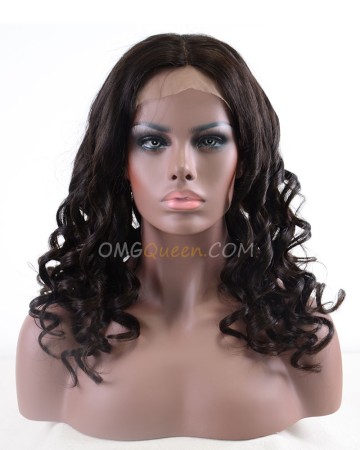 Highest Quality Indian Virgin Hair 18in Loose Wave Lace Front Wig 130% Density 3 Colors Available [CS44]