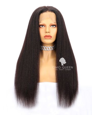 Kinky Straight High Quality Natural Color Malaysian Virgin Hair Full Lace Wigs [MFW03]