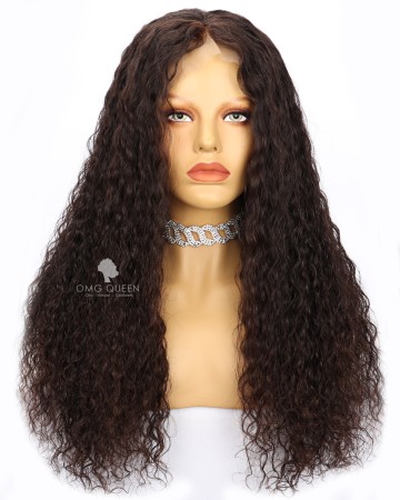 20in Natural Brown Natural Curly Full Lace Wig 150% Density Medium Size [CS243]