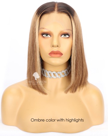 10in Alexis Blunt Cut Lace Front Wig Human Hair [BMW37]