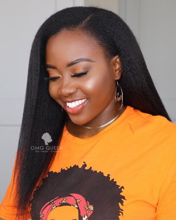 Affordable Kinky Straight Human Hair U Part Wigs [UPW02]
