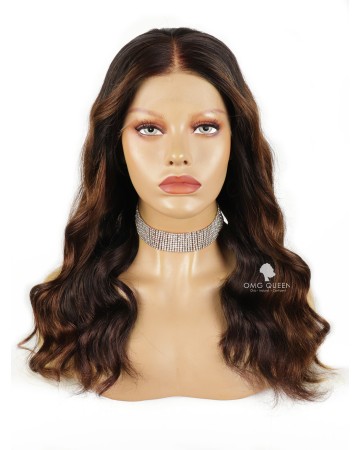 200% Thick Density 13X4inOmbre Brown Wavy Virgin Human Hair HD Lace Wig [TG05]