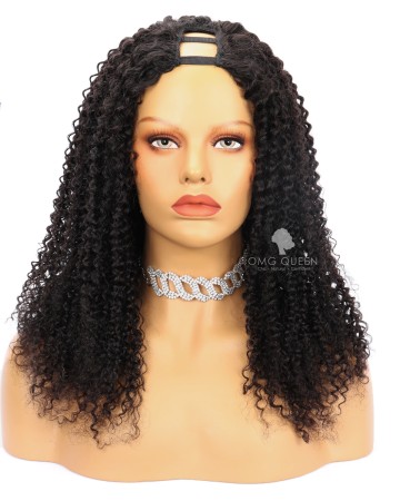 [Clearance] Kinky Curly Human Hair U Part Wigs [CS01]