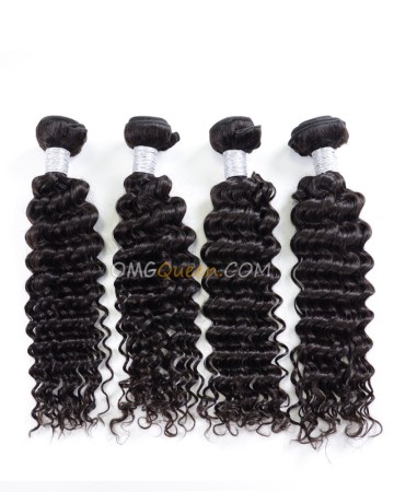 Deep Wave Virgin Brazilian Hair Natural Color 4pcs Hair Weave/Weft Unprocessed Hair [BHW38]