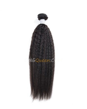 Natural Color Virgin Brazilian Kinky Straight 1pcs Hair Weave/Weft Unprocessed Hair [BHW08]