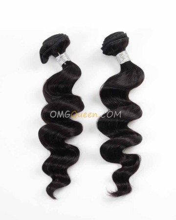 Loose Wave Natural Color Virgin Brazilian 2pcs Hair Weave/Weft Unprocessed Hair [BHW13]