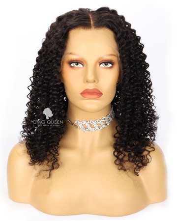 Kinky Curly 13*6in Lace Front Wig Invisible Single Knots Virgin Human Hair Lace Wigs[SMW10]