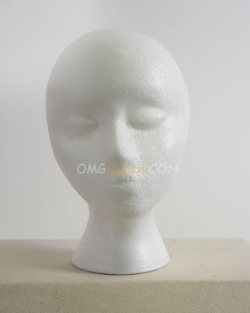 White Emubody Styrofoam Foam Mannequin Female Head Model [CT26]