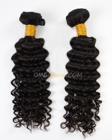 Natural Color Deep Wave Indian Virgin 2pcs Hair Weave/Weft High Quality Hair [IHW18]