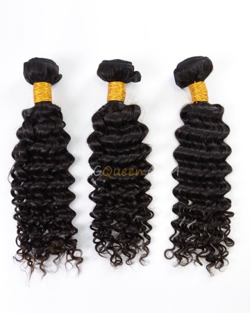 Natural Color Deep Wave 3pcs Hair Weave/Weft Indian Virgin High Quality Hair [IHW28]