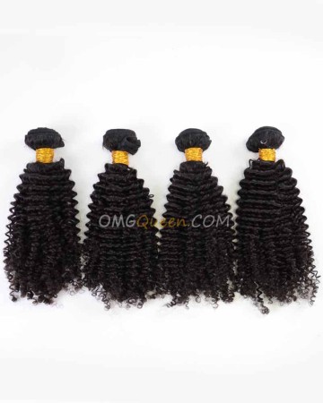 Indian Virgin Hair High Quality Kinky Curl Natural Color 4pcs Hair  Weave/Weft  [IHW39]