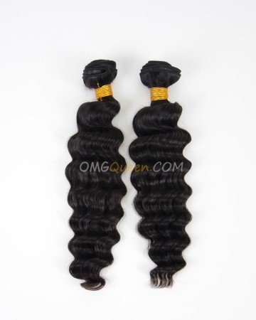 Indian Virgin Natural Color 2pcs Milan Curl Hair Weave/Weft High Quality Hair [IHW13]