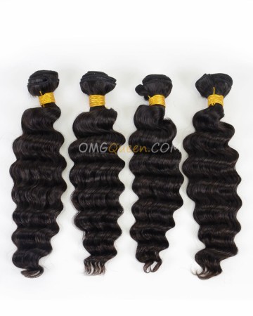 Hair Weave/Weft Milan Curl Indian Virgin Hair Natural Color 4pcs High Quality Hair [IHW33]