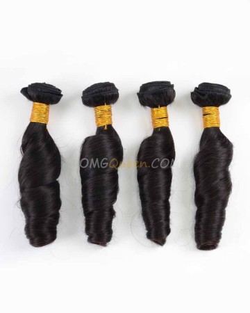 Indian Virgin Hair Sprial Curl Natural Color 4pcs Weave/Weft High Quality Hair [IHW34]