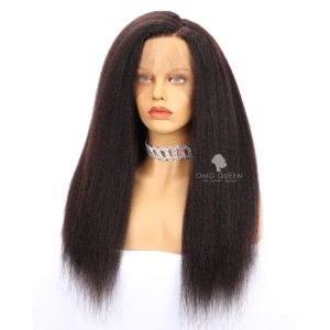 180% Density Kinky Straight 360 Frontal Wig Virgin Brazilian Hair Good Quality Affordable Wig [BTW03]