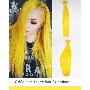 Hot Yellow Colorful Clip In Hair Extensions High Quality [ICP03]