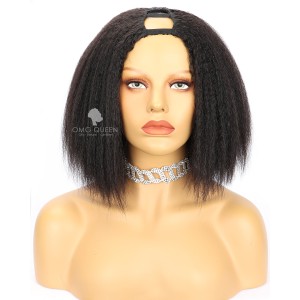 Kinky Straight Bob style Virgin Human Hair U Part Wigs [UPW09]