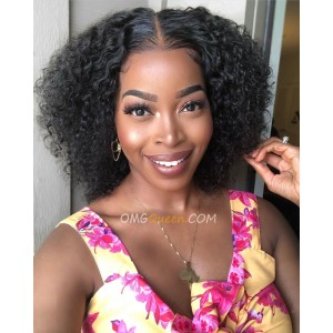 Affordable Glueless Layered Curly 360 Bob Lace Wig Virgin Bazilian Human Hair [BMW26]