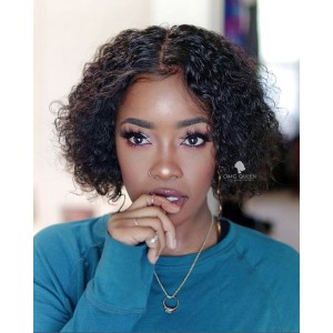 Bad Boss Vibe Short Pixie Curly Bob Brazilian Hair Lace Front Wigs [BMW35]