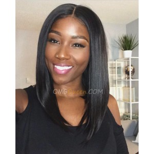 150% Density Inspired Virgin Brazilian Light Yaki Bob Lace Wigs 360 Bob Wig [BMW04]