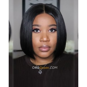 Affordable Short Silky Straight Bob Lace Wig Glueless Wig Virgin Bazilian Hair [BMW29]