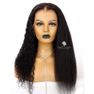 Kinky Curly 13*6in Lace Front Wig Invisible Single Knots Virgin Human Hair Lace Wigs[SMW10]