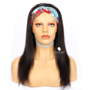 Affordable Virgin Human Hair Silky Straight  Headband Wig [HBW01]