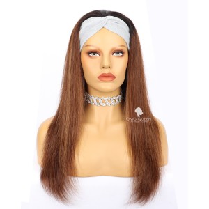 Brown With Highlight Headband Wig Affordable Virgin Human Hair [HBW04]