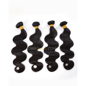 High Quality Indian Virgin Hair Body Wave Natural Color 4pcs Hair Weave/Weft [IHW32]