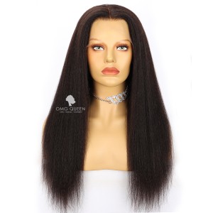 Affordble Kinky Straight 13*6in Lace Front Wig Invisible Single Knots Virgin Brazilian Hair[SMW09]